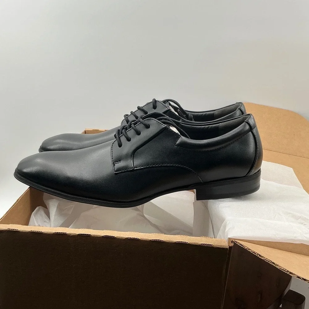 Alfani Mens Memory Foam Derby Shoes Black Dress Lace Up Oxfords Professional